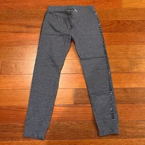 SALE! Gap Gray Joggers w/Sequin Stripe Down Leg. Look Brand New!! Size: L (10).